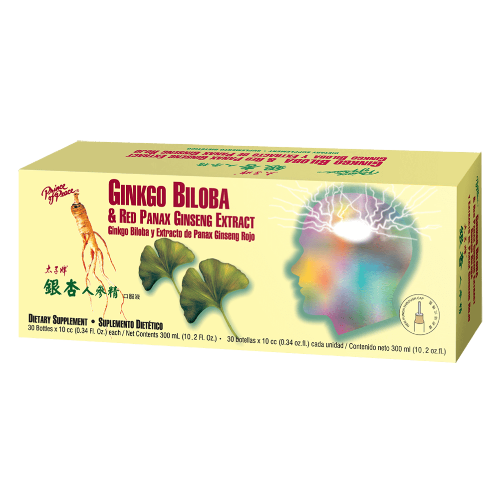 Prince of Peace Ginkgo Biloba &amp; Red Panax Ginseng Extract, 30x10cc