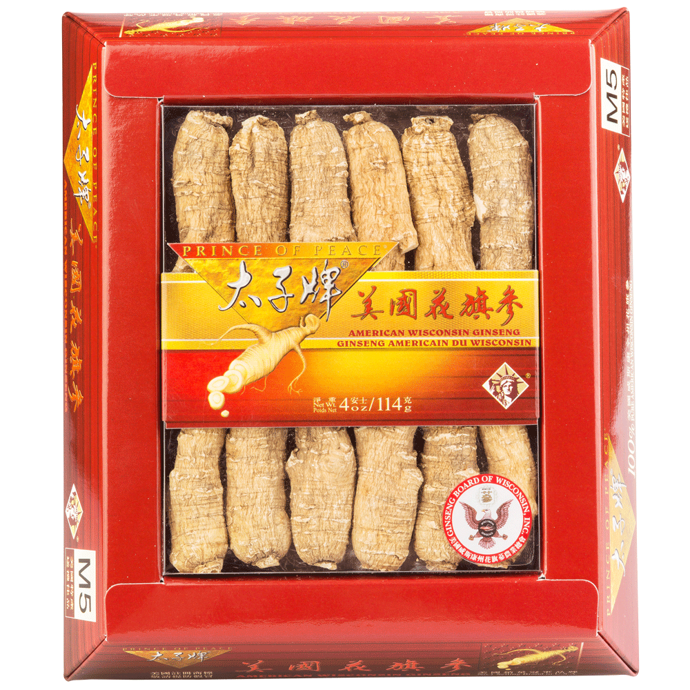 Prince of Peace Wisconsin American Ginseng Extra Large Short Roots, 4 oz