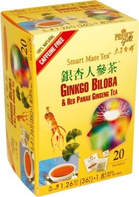 Prince Gold Smart Mate Tea - Ginkgo Biloba and Red Panax Ginseng, 36g