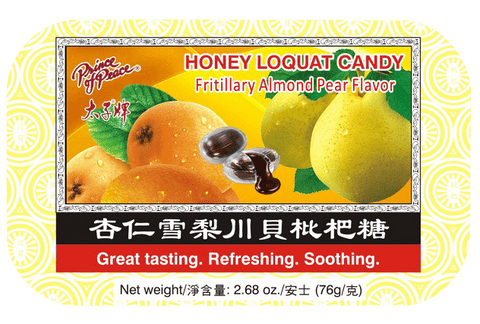 Prince of Peace Honey Loquat Candy - Fritillary Almond Pear Flavor, 76g
