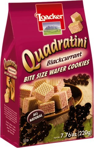 Loacker Blackcurrant Quadratini, 7.76 oz