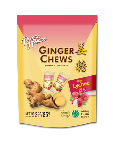 Prince of Peace Ginger Candy (Chews) With Lychee, 3 oz