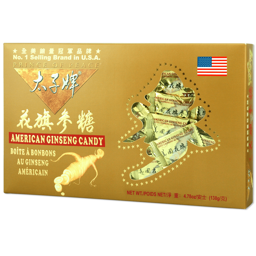 Prince of Peace American Ginseng Root Candy Gold Gift Box, 4.78oz